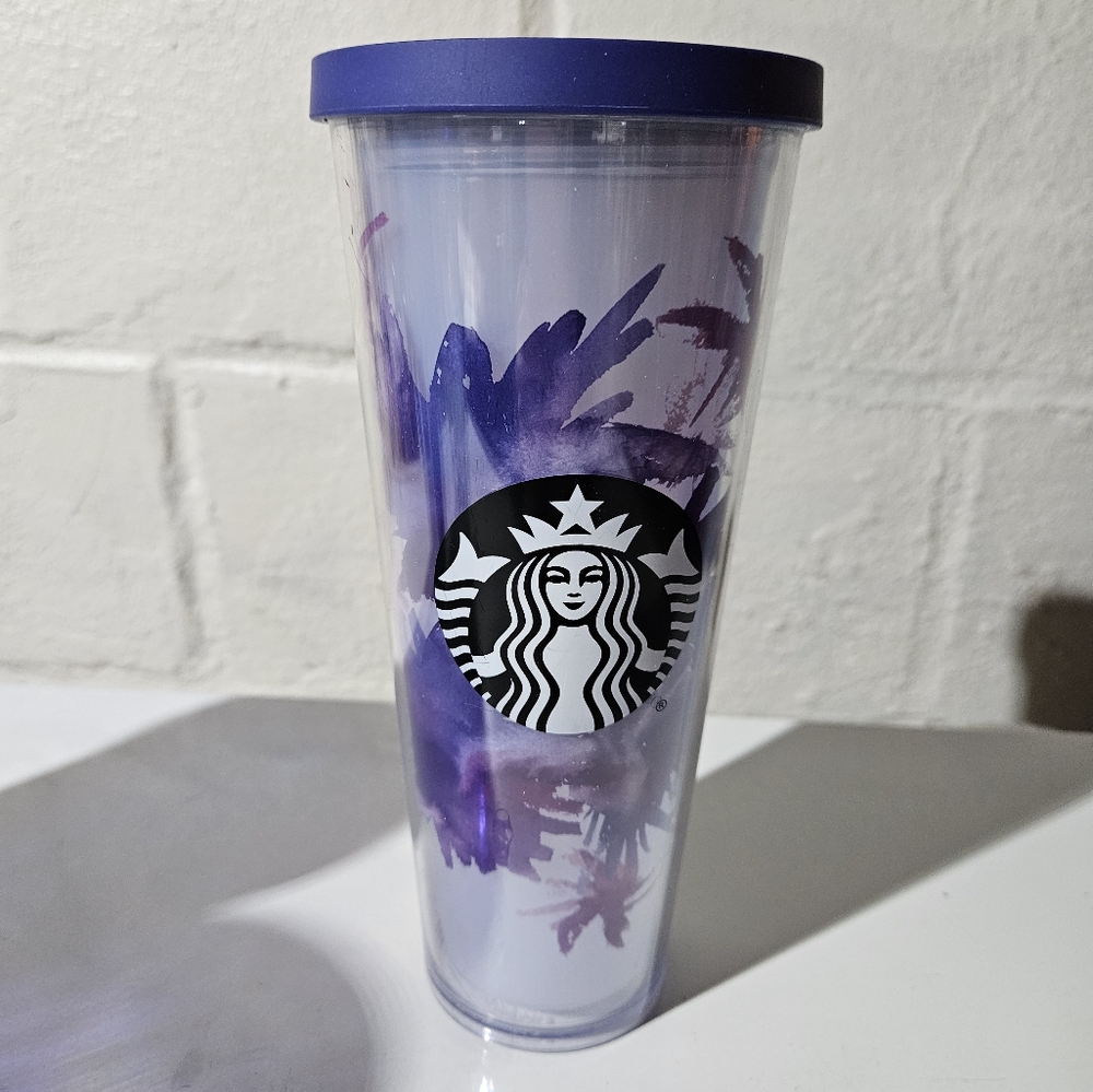 Starbucks Purple Watercolor Floral Venti Tumbler.
